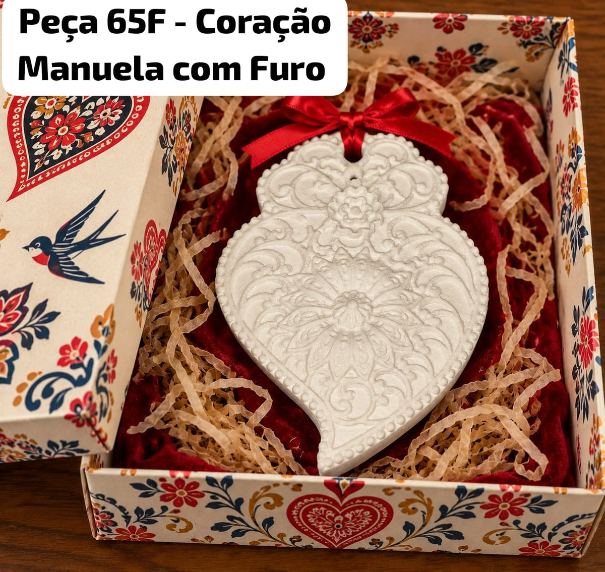 Peça 65F . Coração Manuela (com Furo)