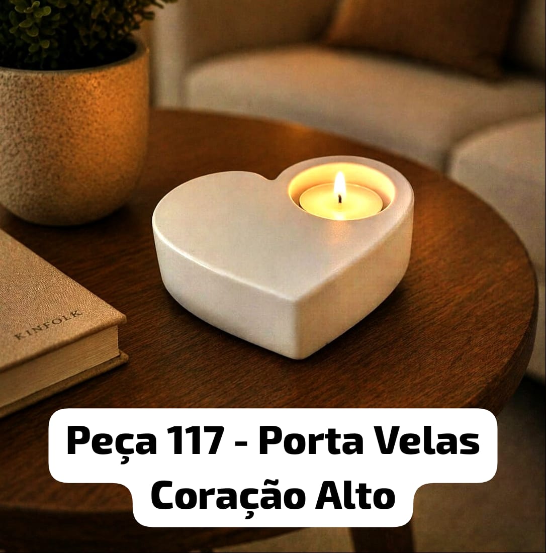 Peça 117 - Porta Velas Coração Alto