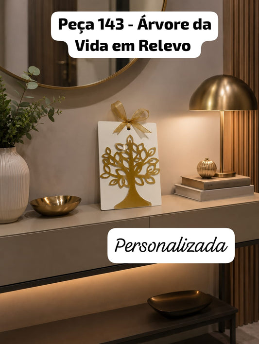 Peça 143 - Árvore da Vida em Relevo (Personalizada em Dourado)